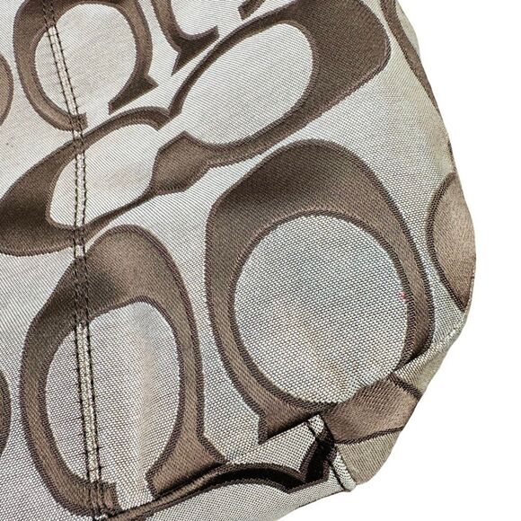 COACH Daisy Outline Signature Emma Tote Shoulder Bag - F24066 - Khaki Vermillion - Picture 10 of 10